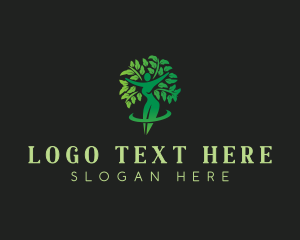 Healthy - Tree Nature Woman logo design