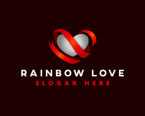 Love Heart Ribbon logo design