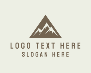 Trekking - Mountain Climbing Triangle logo design