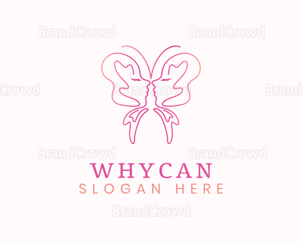 Elegant Butterfly Face Logo
