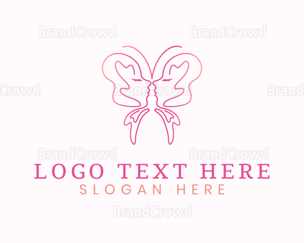 Elegant Butterfly Face Logo