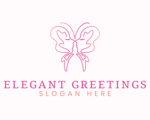 Elegant Butterfly Face logo design