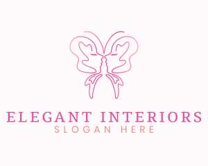 Elegant Butterfly Face logo design