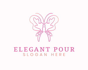 Elegant Butterfly Face logo design