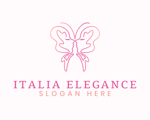 Elegant Butterfly Face logo design