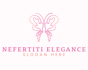 Elegant Butterfly Face logo design