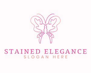 Elegant Butterfly Face logo design