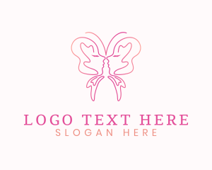 Massage - Elegant Butterfly Face logo design