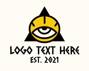 Tattoo - Tribal Triangle Eye logo design