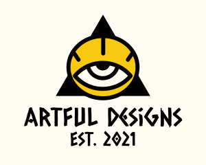 Tribal Triangle Eye logo design