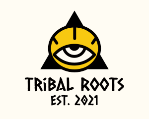 Tribal Triangle Eye logo design