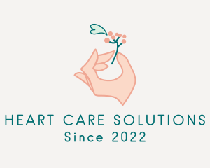 Heart Plant Hand logo design