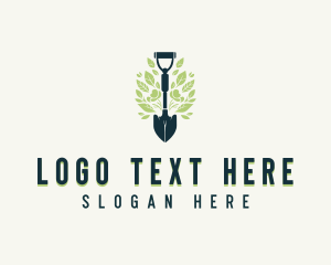 Leaves - Yard Gardening Shovel logo design