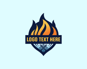 Heat - Thermal Fire Snowflake logo design