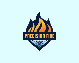 Thermal Fire Snowflake logo design