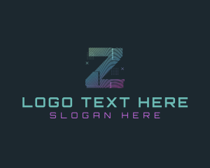 Modern Glitch Letter Z Logo