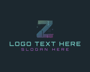Screen - Modern Glitch Letter Z logo design