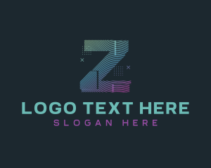 Glitchy - Modern Glitch Letter Z logo design