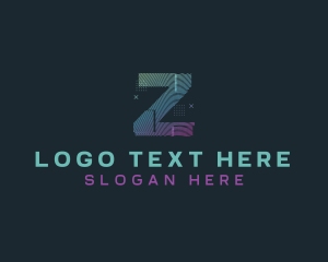 Modern Glitch Letter Z logo design