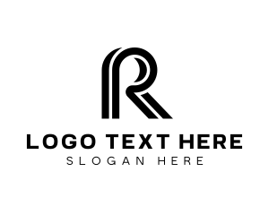 Modern - Modern Minimalist Stripe Letter R logo design