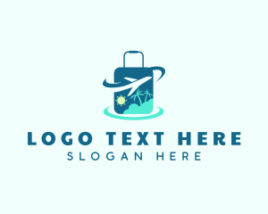 Tour Guide - Airplane Luggage Vacation logo design