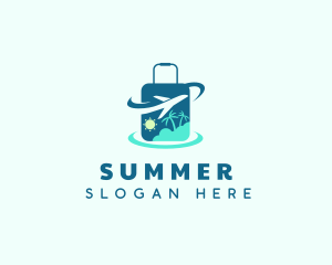 Airplane Luggage Vacation logo design