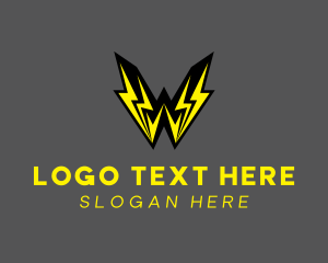 Voltage - Thunder Flash Letter W logo design