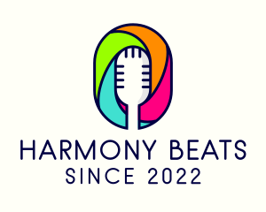 Band - Colorful Microphone Mic logo design