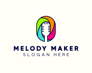 Singer - Audio Microphone Letter O logo design