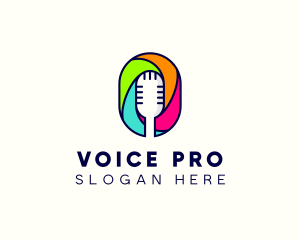 Announcer - Audio Microphone Letter O logo design