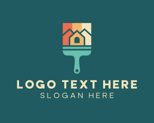 Home Improvement - House Paint Brush logo design