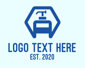 Container - Blue Hexagon Sanitizer logo design