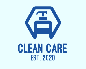 Hygienic - Blue Hexagon Sanitizer logo design