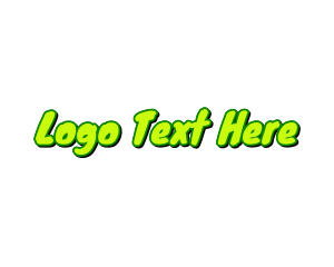 Funny - Neon Green Handwriting logo design