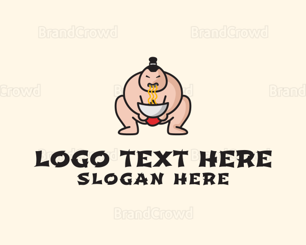 Sumo Wrestler Noodle Logo