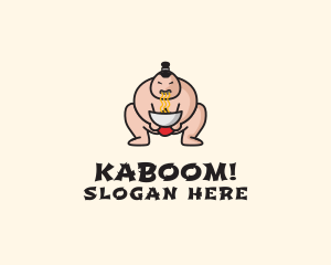 Mascot - Sumo Wrestler Noodle logo design