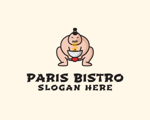 Sumo Wrestler Noodle logo design