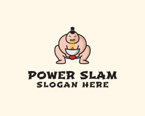 Wrestler - Sumo Wrestler Noodle logo design