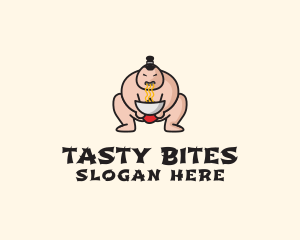 Meal - Sumo Wrestler Noodle logo design