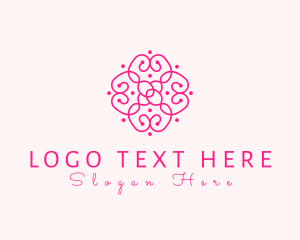 Hair Salon - Elegant Flower Pattern logo design