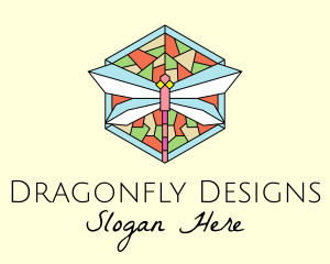 Butterfly Stained Glass logo design