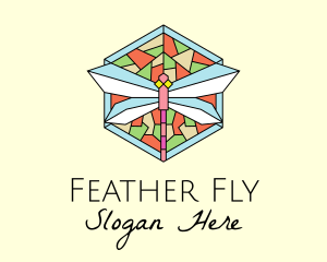 Butterfly Stained Glass logo design