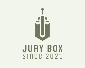 Jury - Green Sword Scale logo design