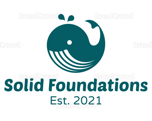 Minimalist Baby Whale Logo