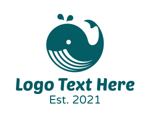 Marine Life - Minimalist Baby Whale logo design