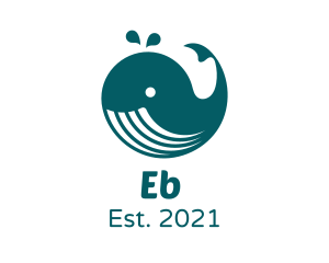 Fish - Minimalist Baby Whale logo design