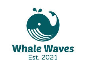 Minimalist Baby Whale logo design