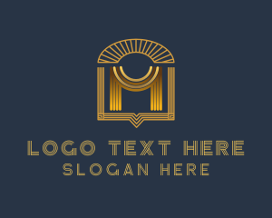 Gold - Geometric Art Deco Drapes logo design