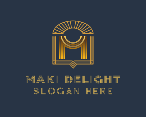 Geometric Art Deco Drapes logo design