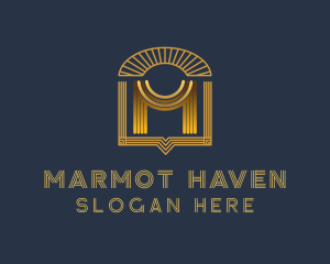 Geometric Art Deco Drapes logo design